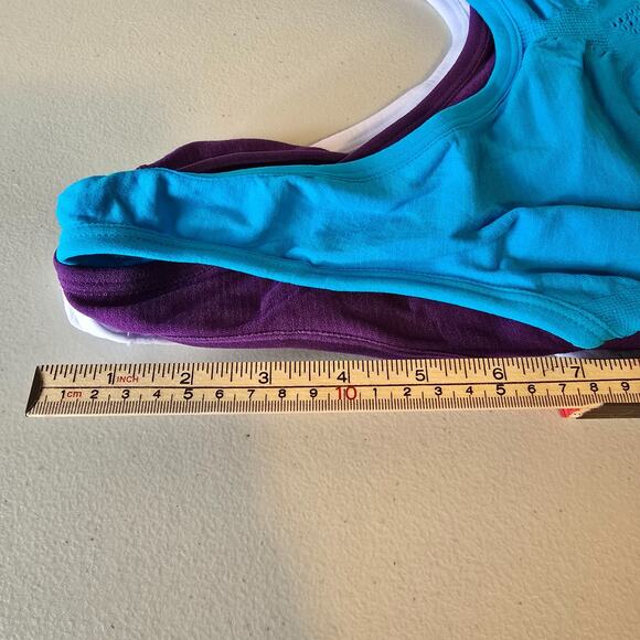 Unbranded Sports Bra Set of 3 Women's XS Purple White Blue NWOT - Picture 14 of 15